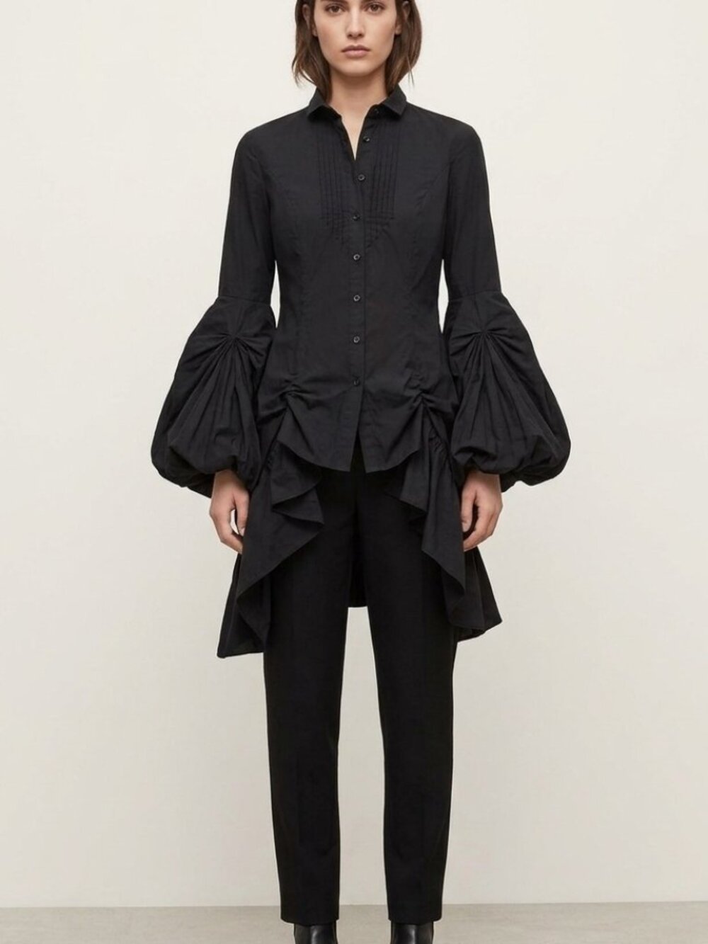 Rare ALLSAINTS Spitalfields Katerina Blouse Black Gothic Steampunk Victorian UK